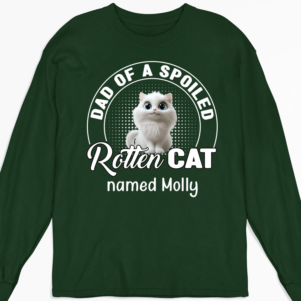 Spoiled Rotten Cat Chibi Cartoon - Stylish Personalized Custom Long Sleeve Unisex T-shirt