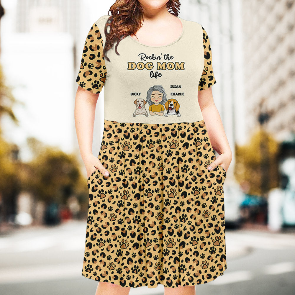 Rockin' Dog Mom - Personalized Custom Casual Swing Dress for All Occasions