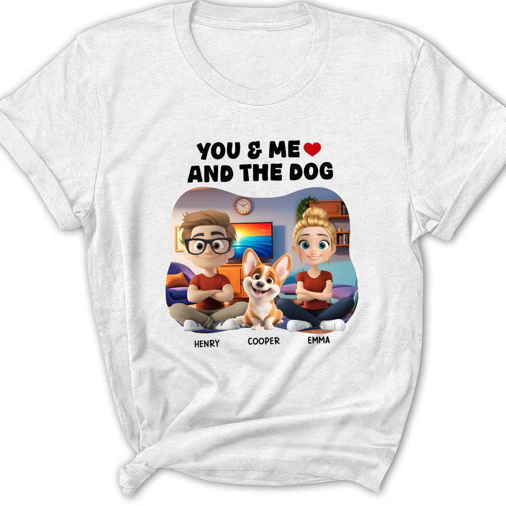 You Me And Dogs - Personalized Custom Women's Cotton Blend T-Shirt for Pet Lovers