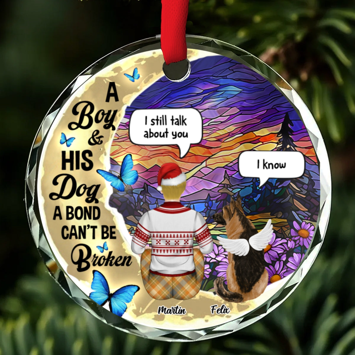 Forever In My Heart - Exquisite Personalized Custom 8mm Thick Glass Ornament, 3.07 Inches Tall