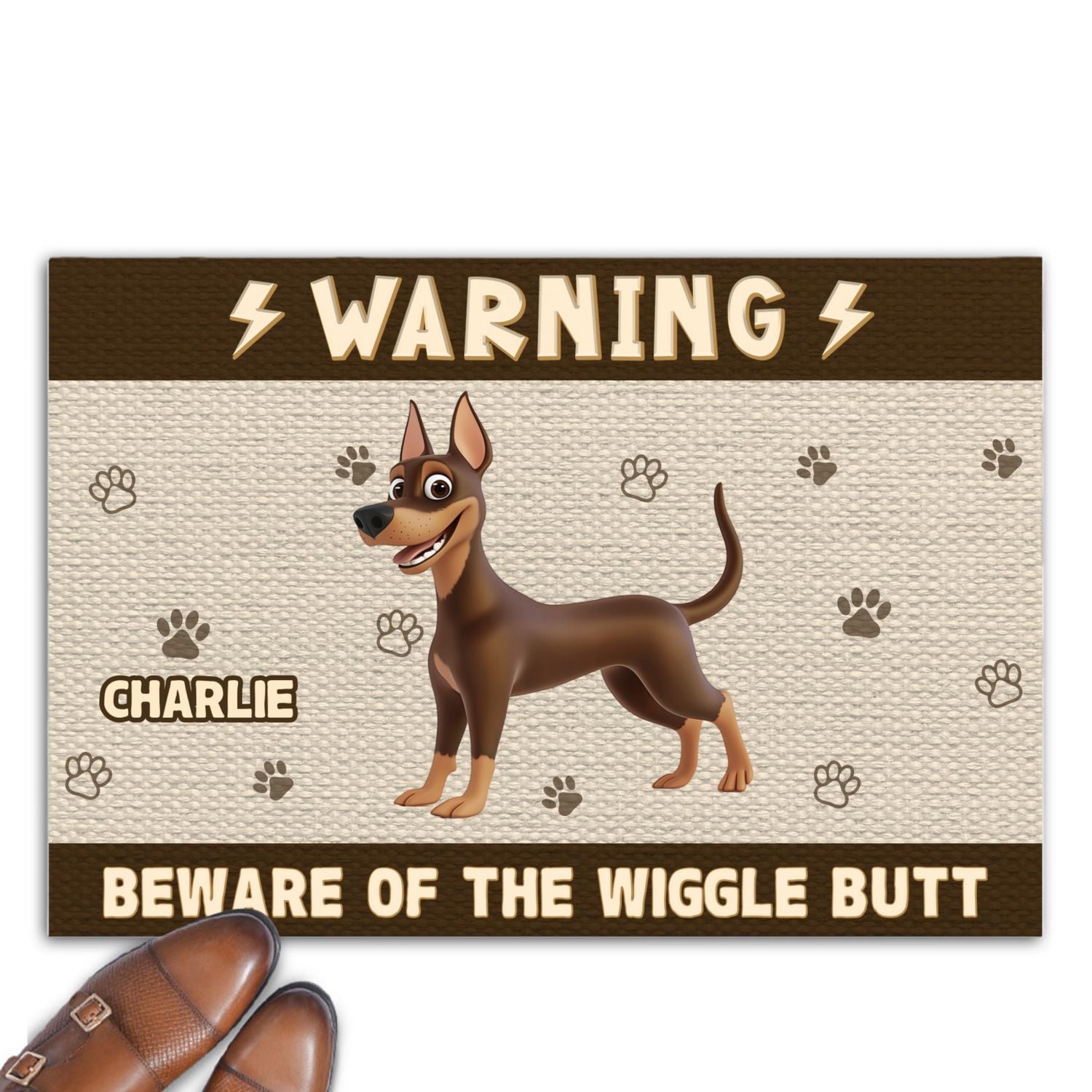 Beware Of The Wiggle Butt - Personalized Custom Doormat with Your Pet's Picture
