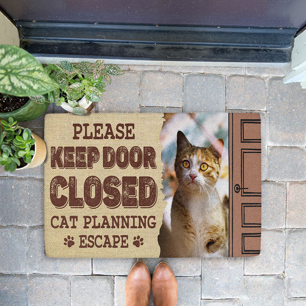 Personalized Custom Pet Planning Photo Doormat for Cat and Dog Lovers
