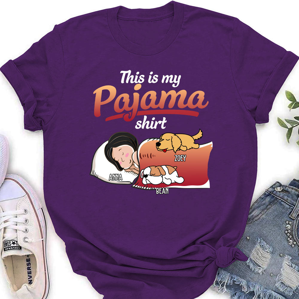Customizable Holiday Pawjama with Dog Personalized Women's T-shirt - Ideal Gift for Pet Lovers
