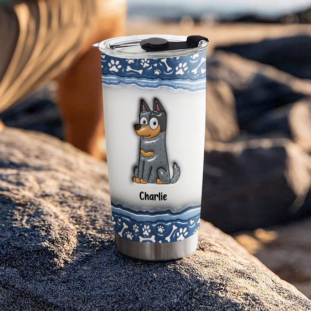 Dear Mom, Thank You for Being the Best Dog Mom - Personalized Custom 3D Inflated Effect 20oz Stainless Steel Tumbler