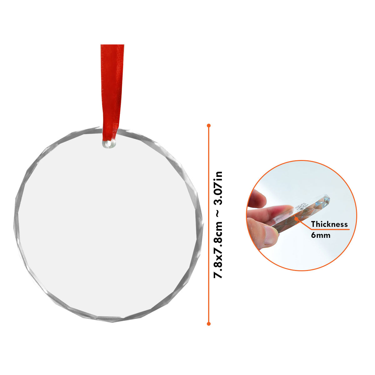 Forever In My Heart - Exquisite Personalized Custom 8mm Thick Glass Ornament, 3.07 Inches Tall