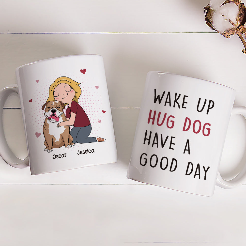 Hug Dog - Personalized Custom 11oz/15oz Coffee Mug for Pet Lovers