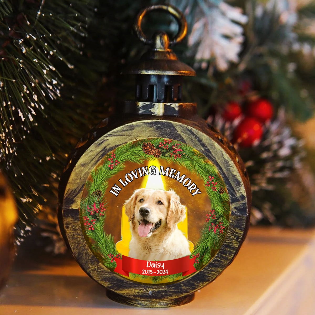 In Loving Memory - Customizable Personalized Christmas Lantern for Heartfelt Holiday Gifting