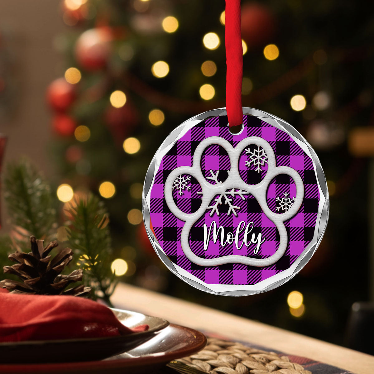 Paw Prints - Stunning Personalized Custom Glass Ornament for Special Occasions