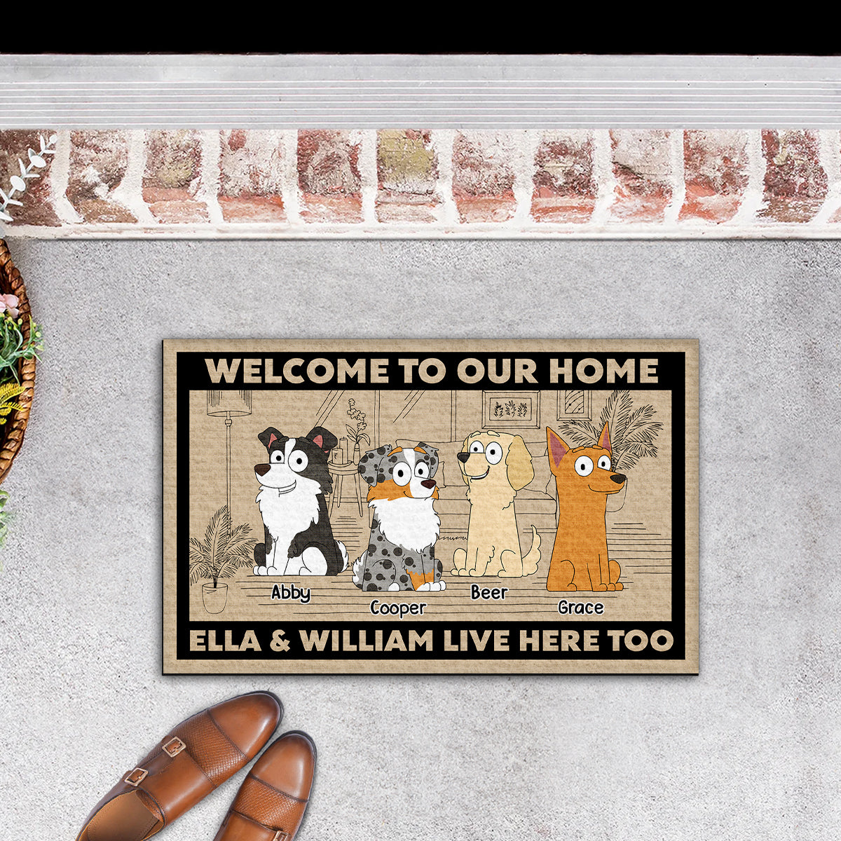 Welcome to Our Home - Personalized Custom Pet Lover Doormat with Sublimation Printing
