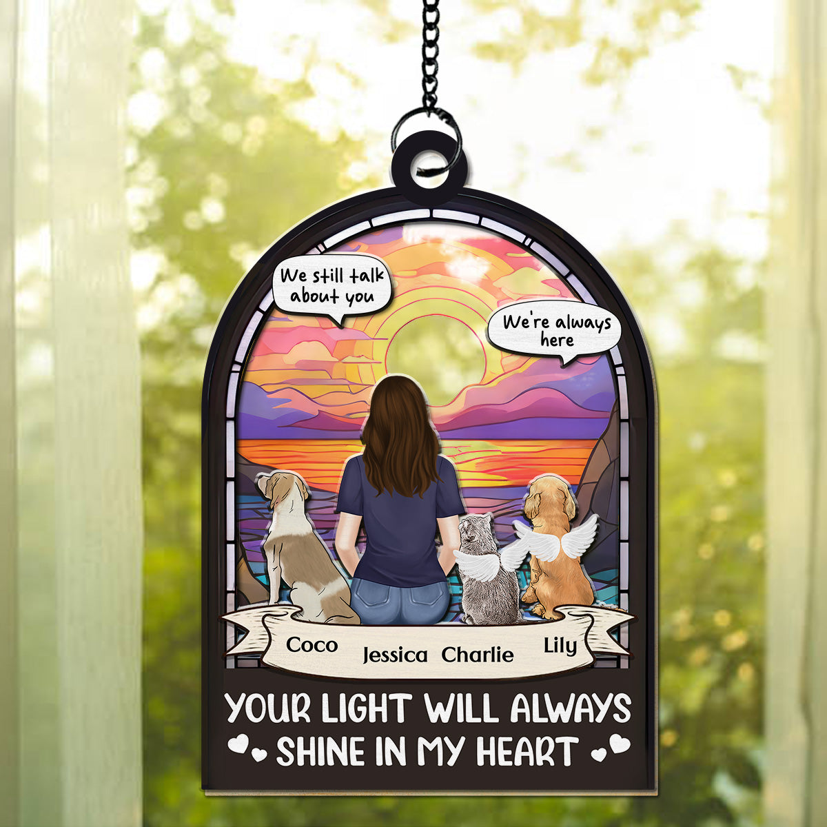 Always With You - Exquisite Personalized Custom Suncatcher for Special Occasions