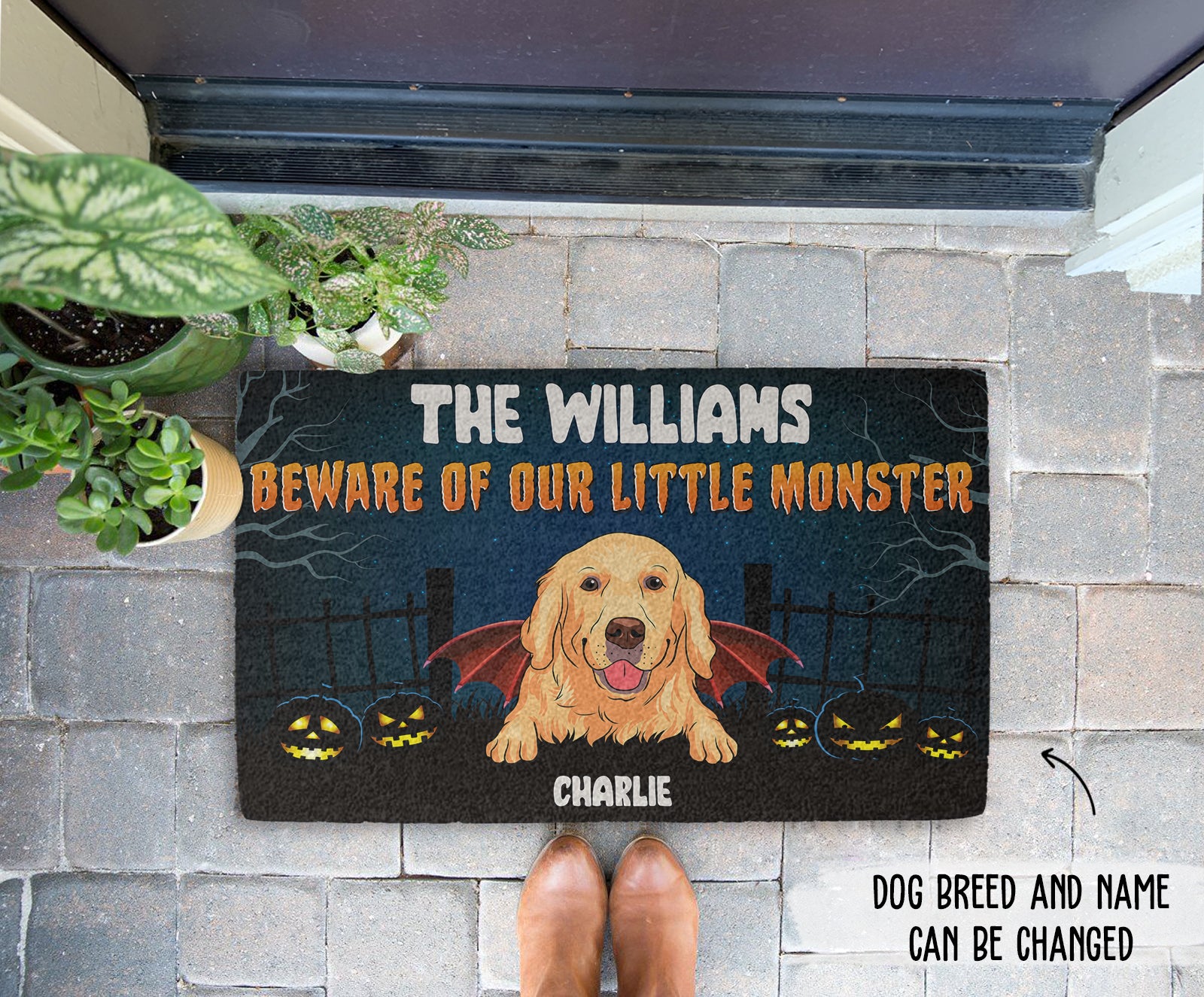 Little Monster - Customizable Personalized Dog Picture Doormat for Pet Lovers