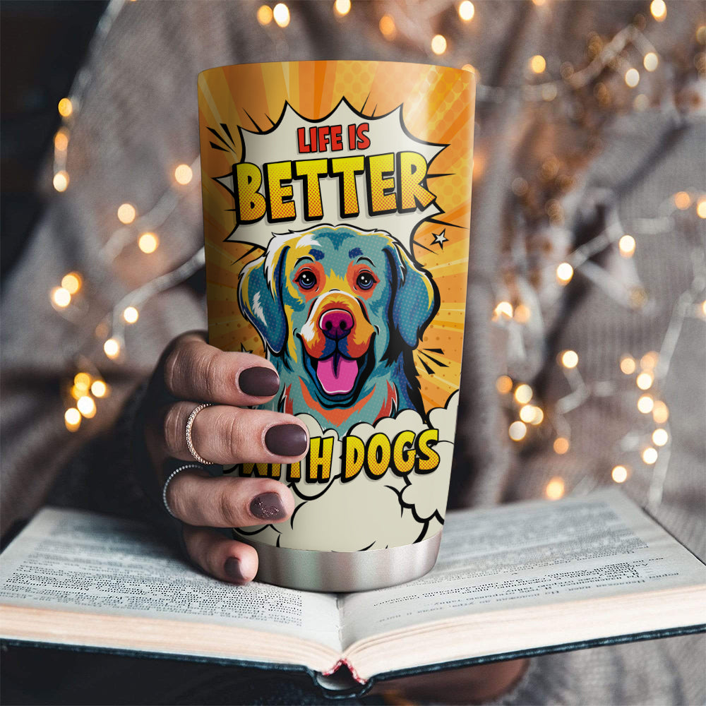 Eye - catching Golden Retriever Pop Art 20oz Stainless Steel Tumbler