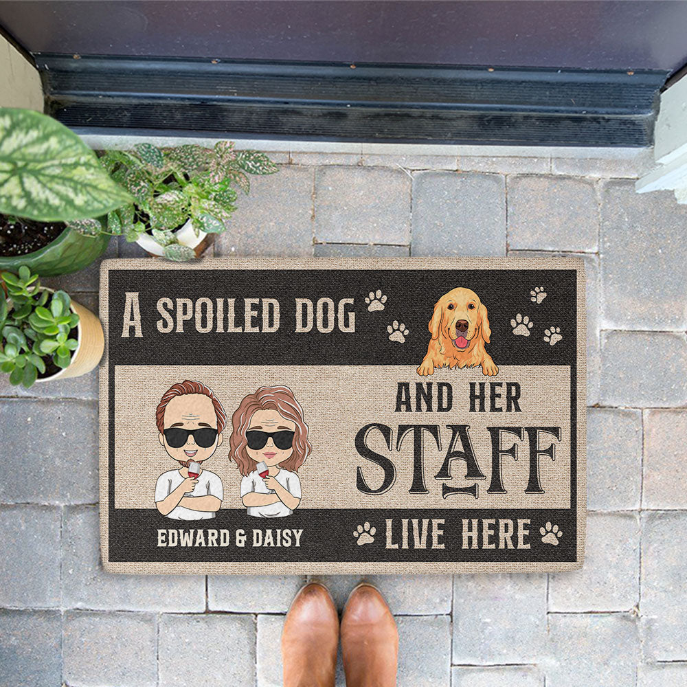 Pet And Staff - Personalized Custom Cat Picture Doormat for Pet Lovers