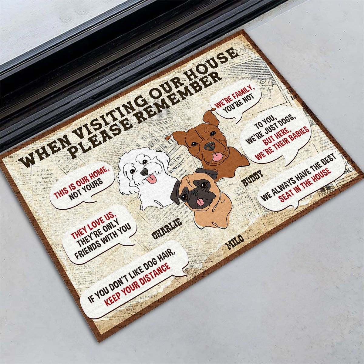 Personalized Custom Doormat - This Is My Home Not Yours for Pet Lovers