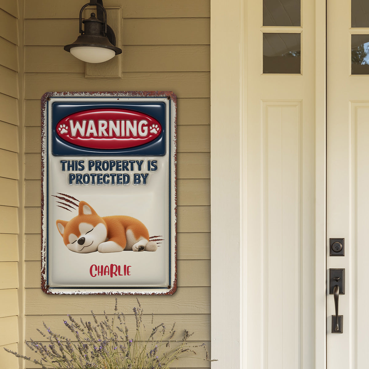 Personalized Custom 3D Inflated Effect Metal Sign - Property Is Protected By My Dog