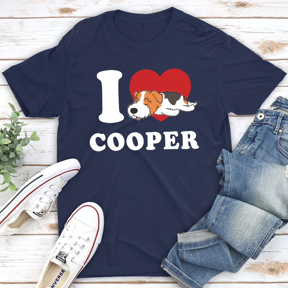 I Love My Dog - Personalized Custom Unisex Heavy Cotton 5.3 oz T-shirt