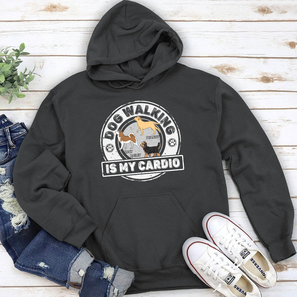 Personalized Cardio With Dog Custom Unisex 8.0 oz Hoodie - Ideal Gift for Pet Lovers