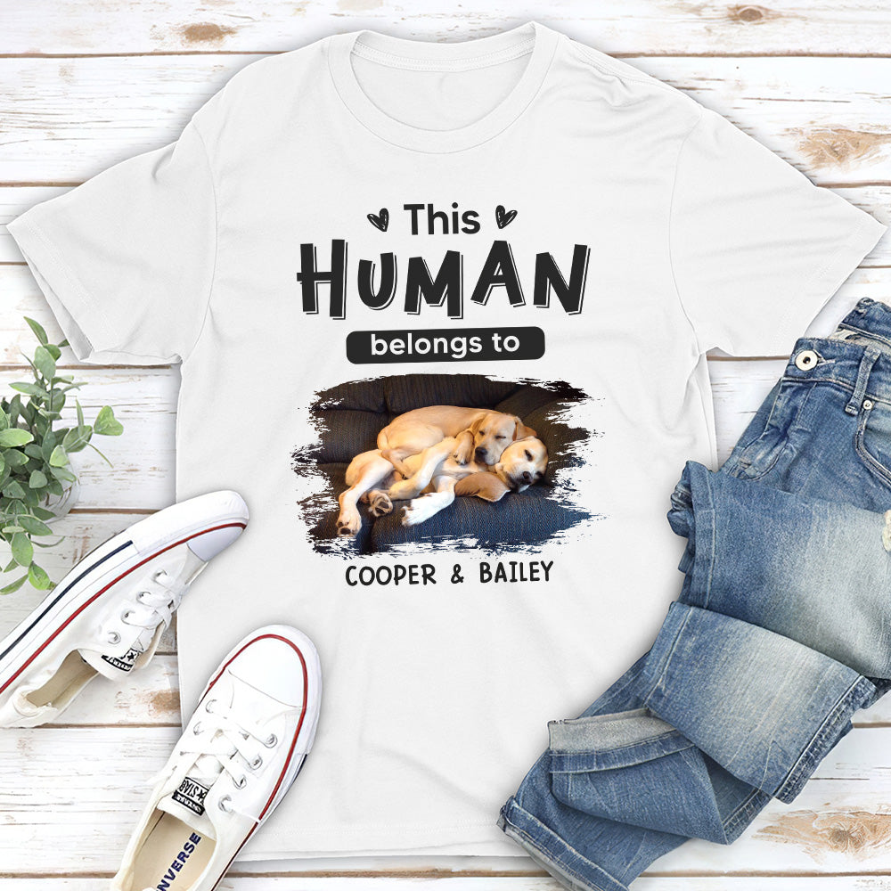 Belongs To Dogs - Personalized Custom Unisex 5.3 oz T-shirt for Pet Lovers