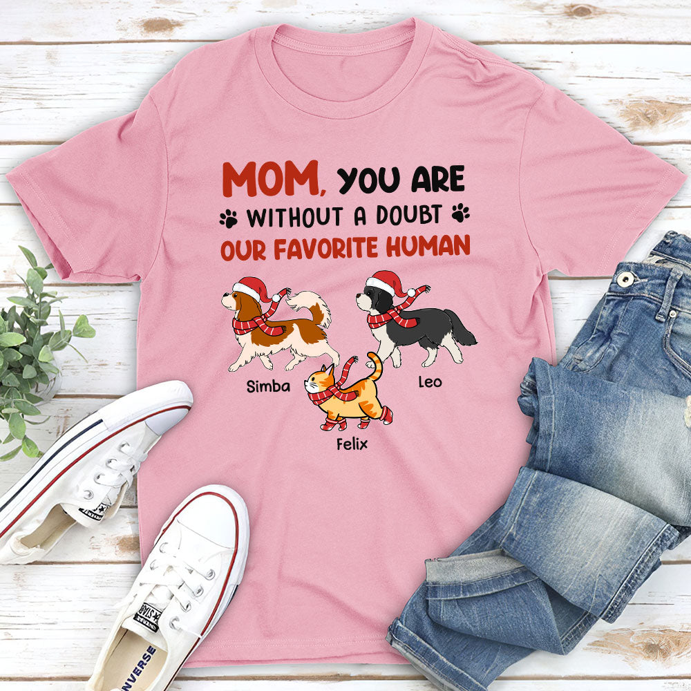 Favorite Dad Mom No Doubt - Personalized Custom Unisex 5.3 oz T-shirt for Pet Lovers