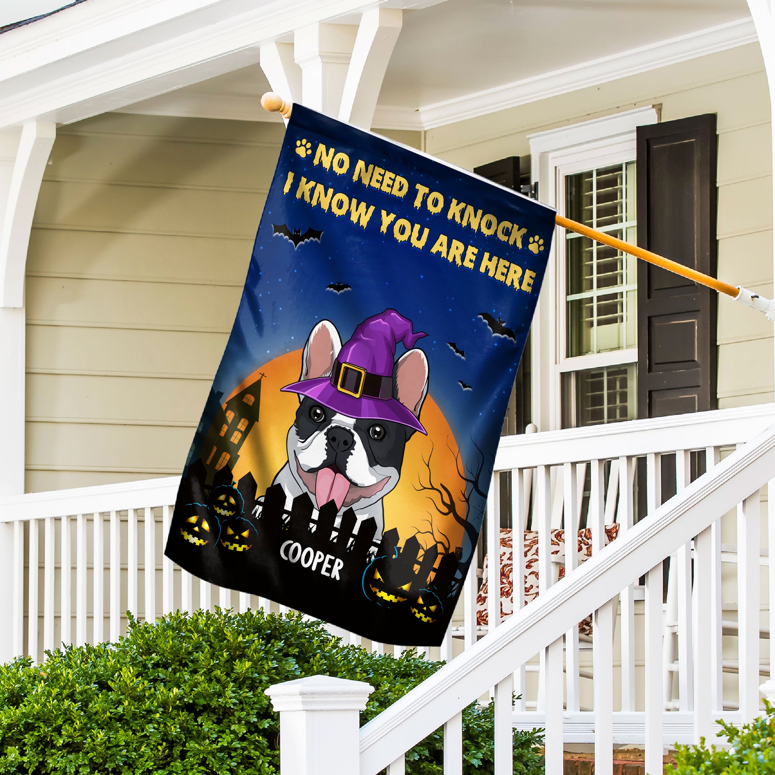 Dog Witch - Customizable Personalized Garden Flag in 12' x 18' and 28' x 40' Sizes