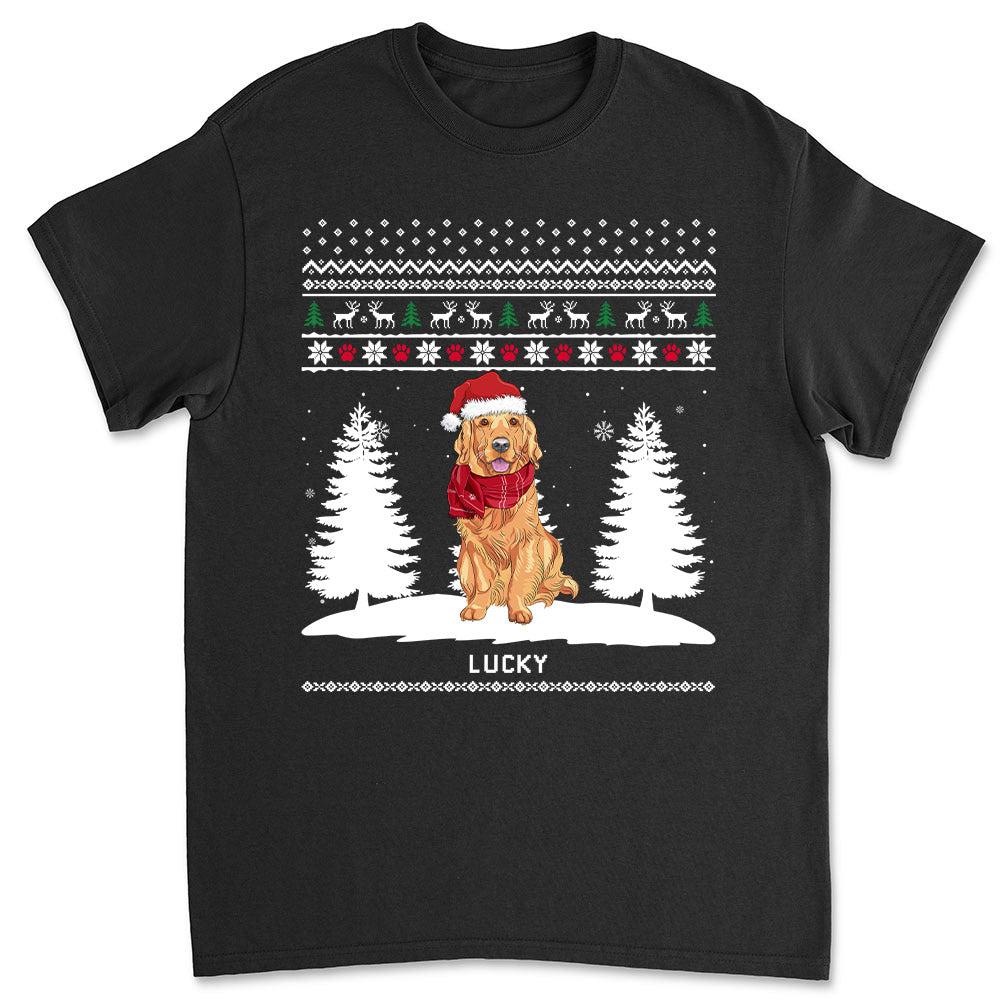 Unique Personalized Custom Unisex Winter Dog T-shirt