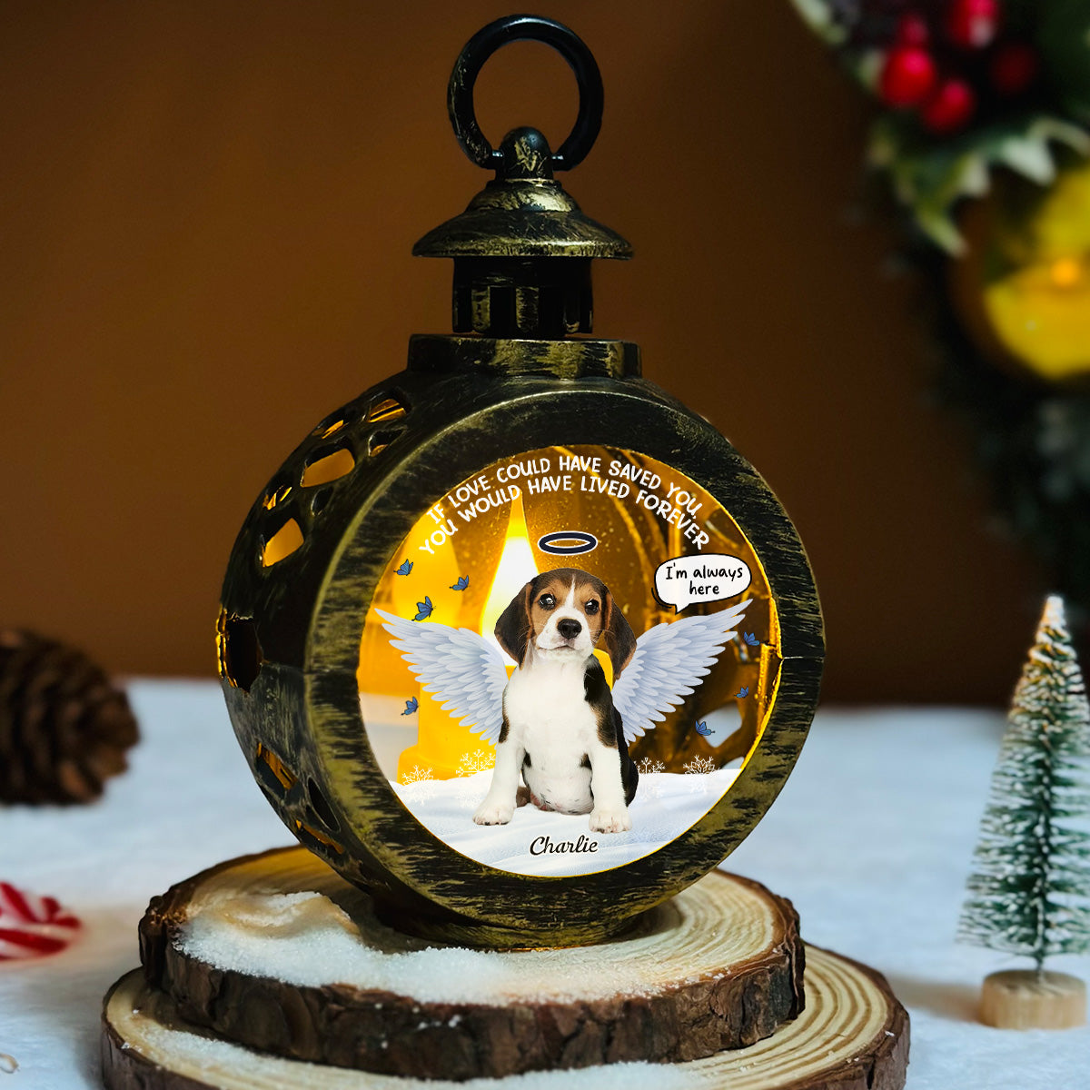 Forever Missed - Customizable Personalized Christmas Lantern for Heartfelt Holiday Decor