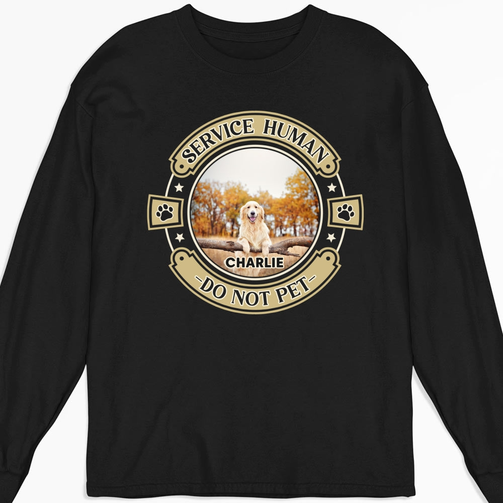 Unique Personalized Custom Long Sleeve Human-Dog Photo T-Shirt - Ideal Gift for Pet Lovers