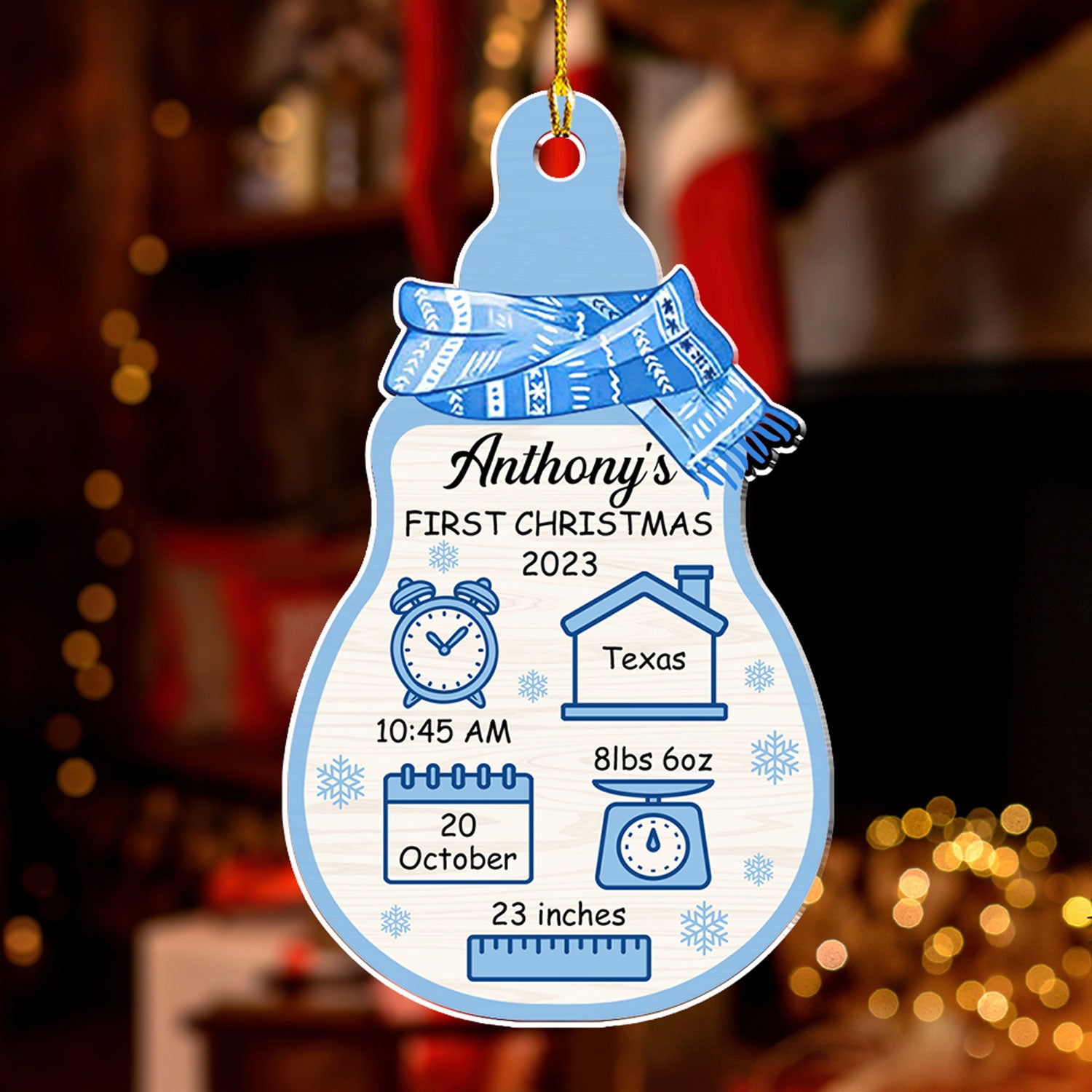 Baby's First Christmas - Personalized Custom Acrylic Ornament for Unforgettable Memories