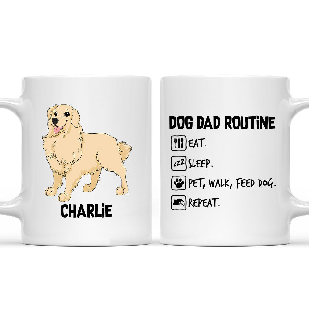 Customizable Dog Dad Routine Personalized Coffee Mug for Pet Lovers