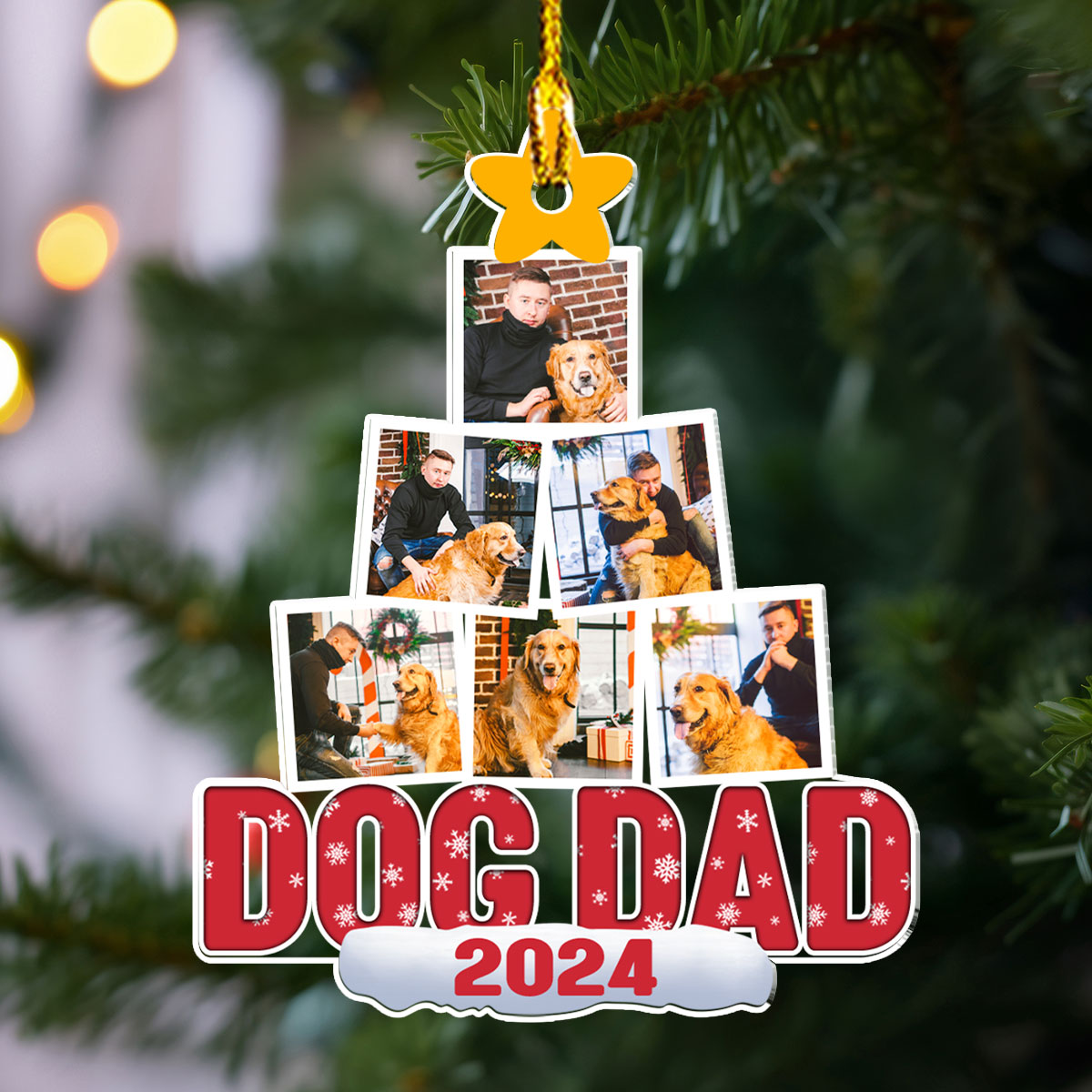 Happy Pawlidays - Customizable Personalized Acrylic Christmas Ornament with 4' Diameter
