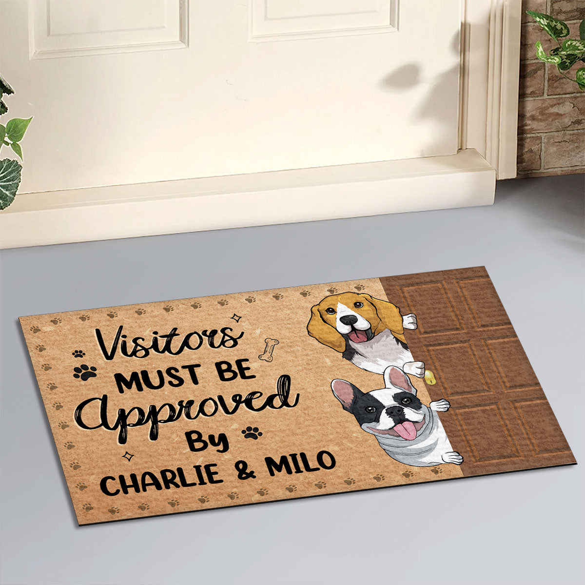 Personalized Custom Doormat - Everyone Must Be Approved By Dogs, Ideal for Pet Lovers