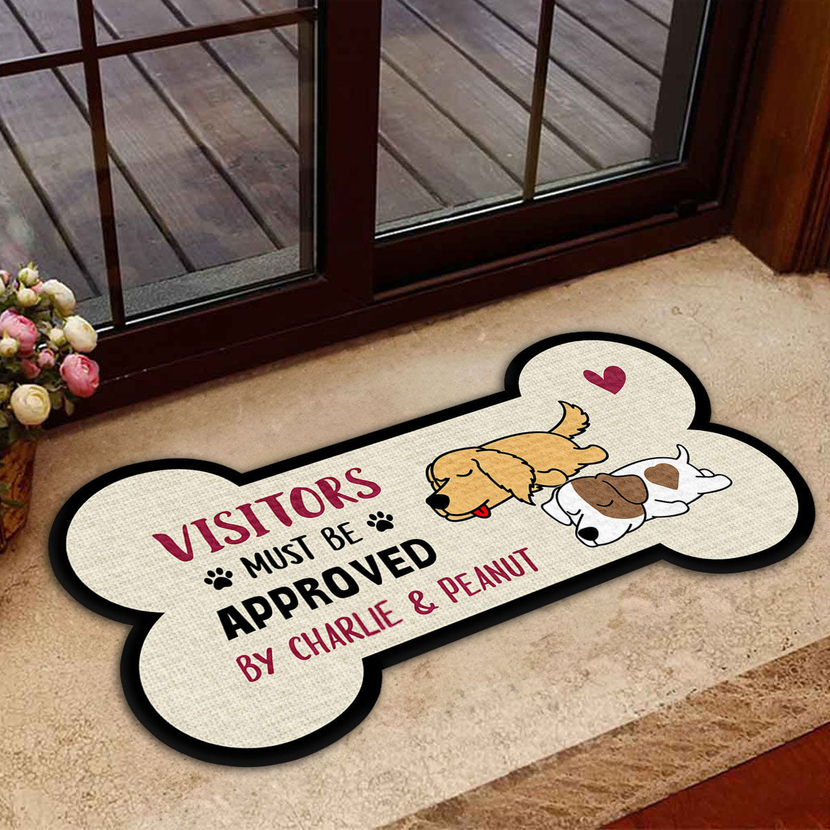 Personalized Custom Doormat - Visitors Must Be Approved, Featuring Your Dog's Picture