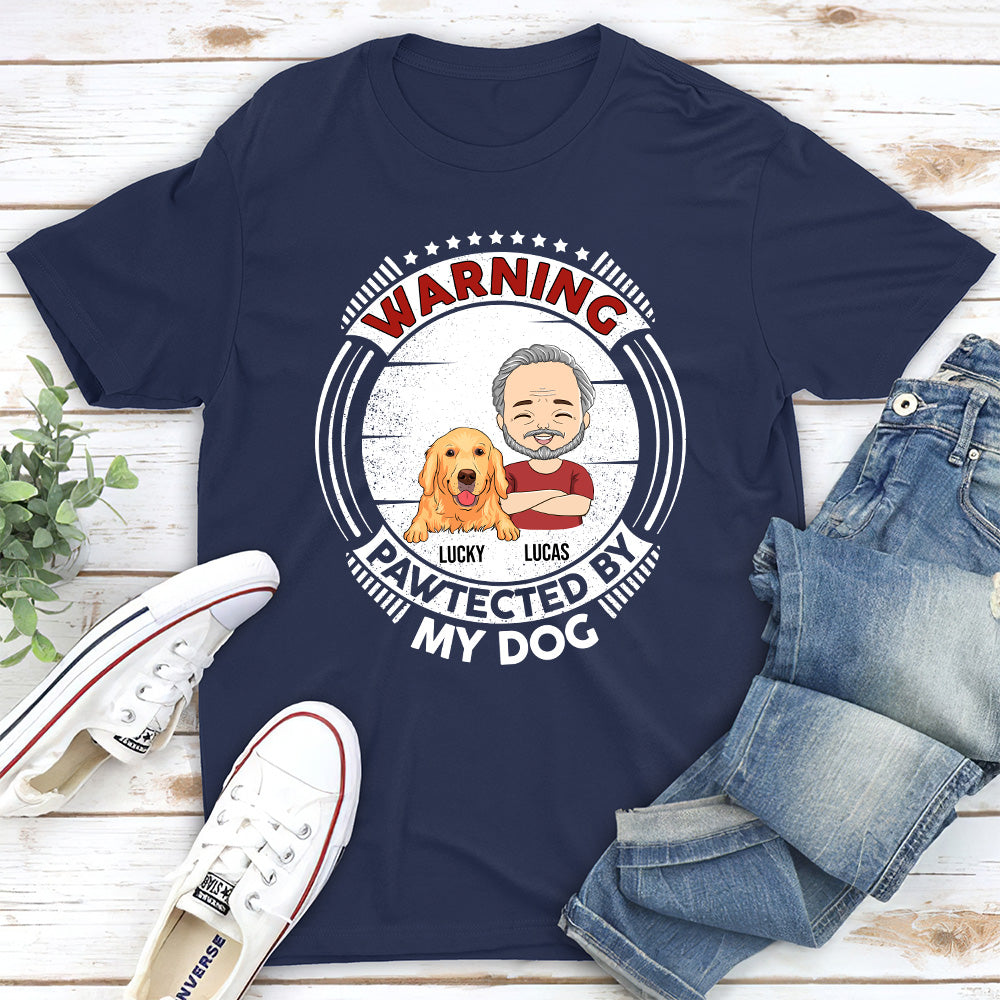 Pawtected By My Dog - Personalized Custom Unisex 5.3 oz T-shirt for Pet Lovers