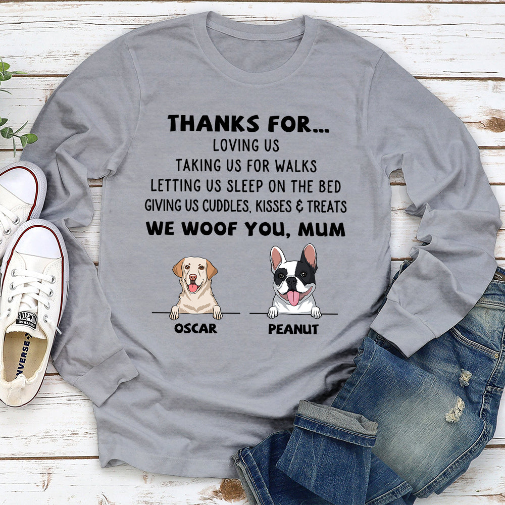 Dog Thanks For Light Ver. - Exclusive Personalized Custom Long Sleeve T-shirt for Pet Lovers