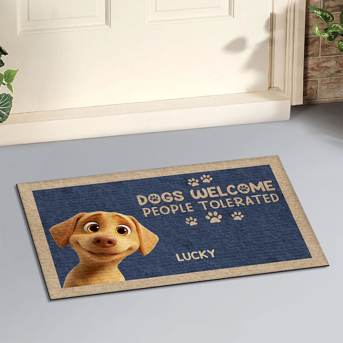 Tolerated - Personalized Custom Pet Doormat with Vibrant Sublimation Printing