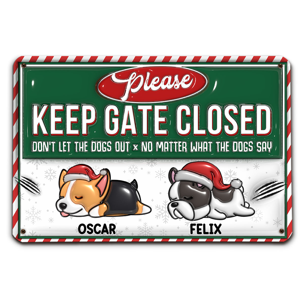 Exclusive Personalized Custom 3D Inflated Effect Metal Sign for No Matter What Christmas