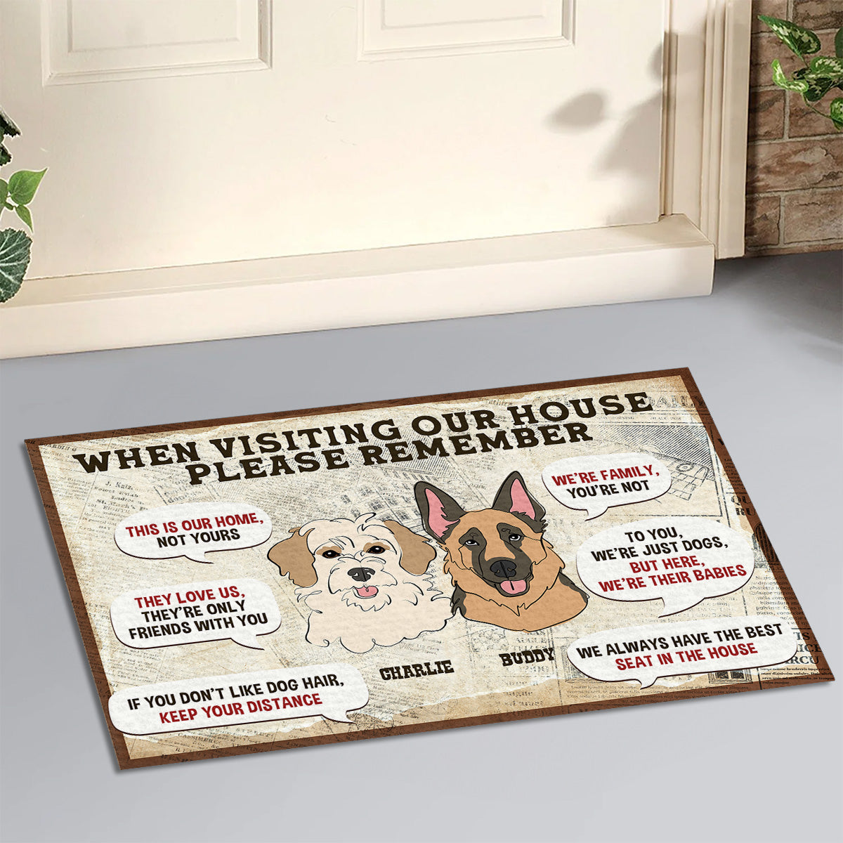Personalized Custom Doormat - This Is My Home Not Yours for Pet Lovers