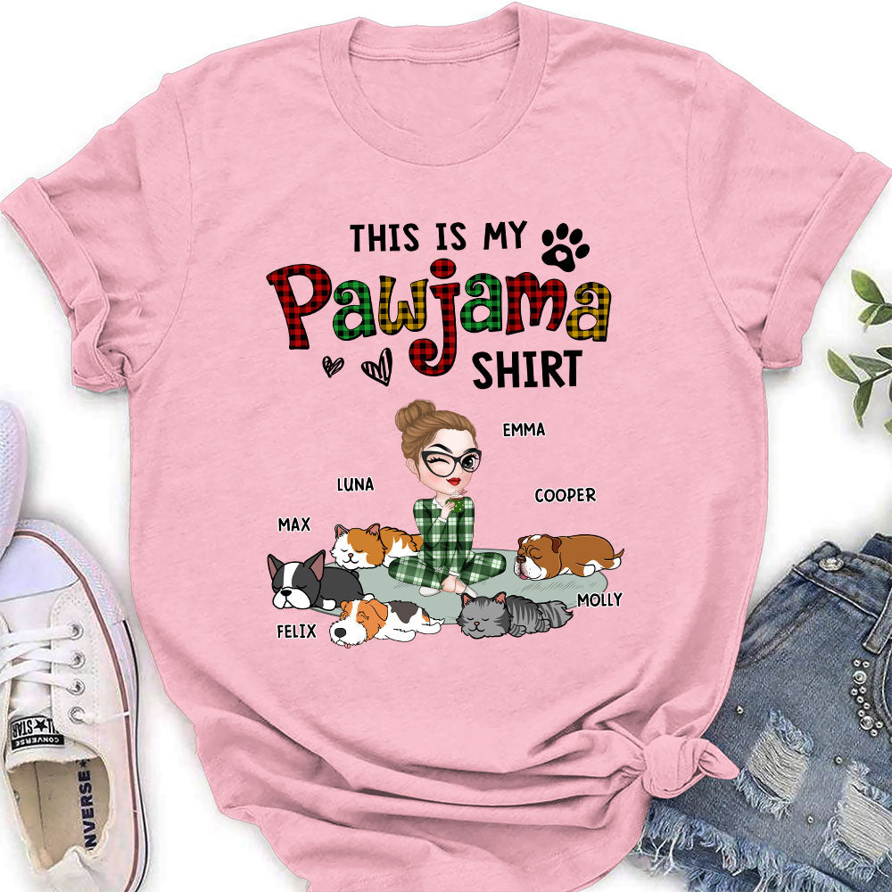 Pawjama Shirt Ver Pet - Personalized Custom Women's Fashionable T-Shirt for Pet Lovers