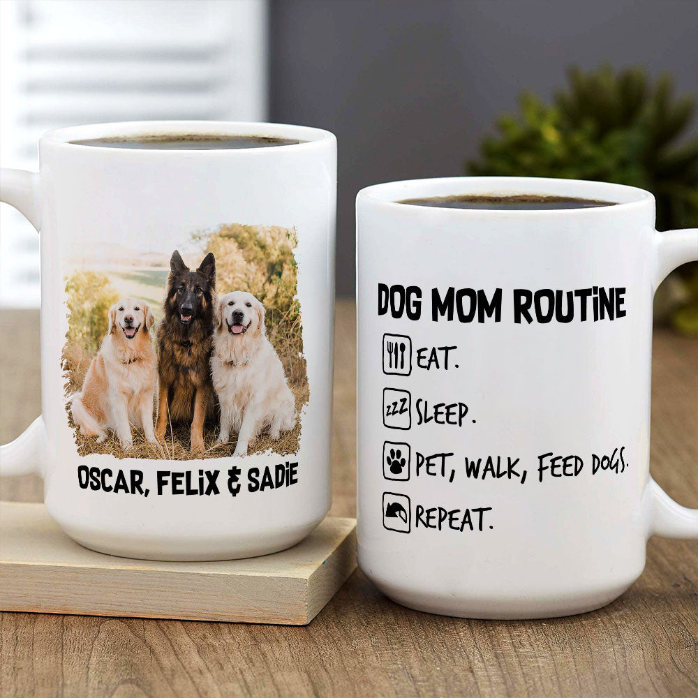 Customizable Dog Dad Routine Personalized Coffee Mug for Pet Lovers
