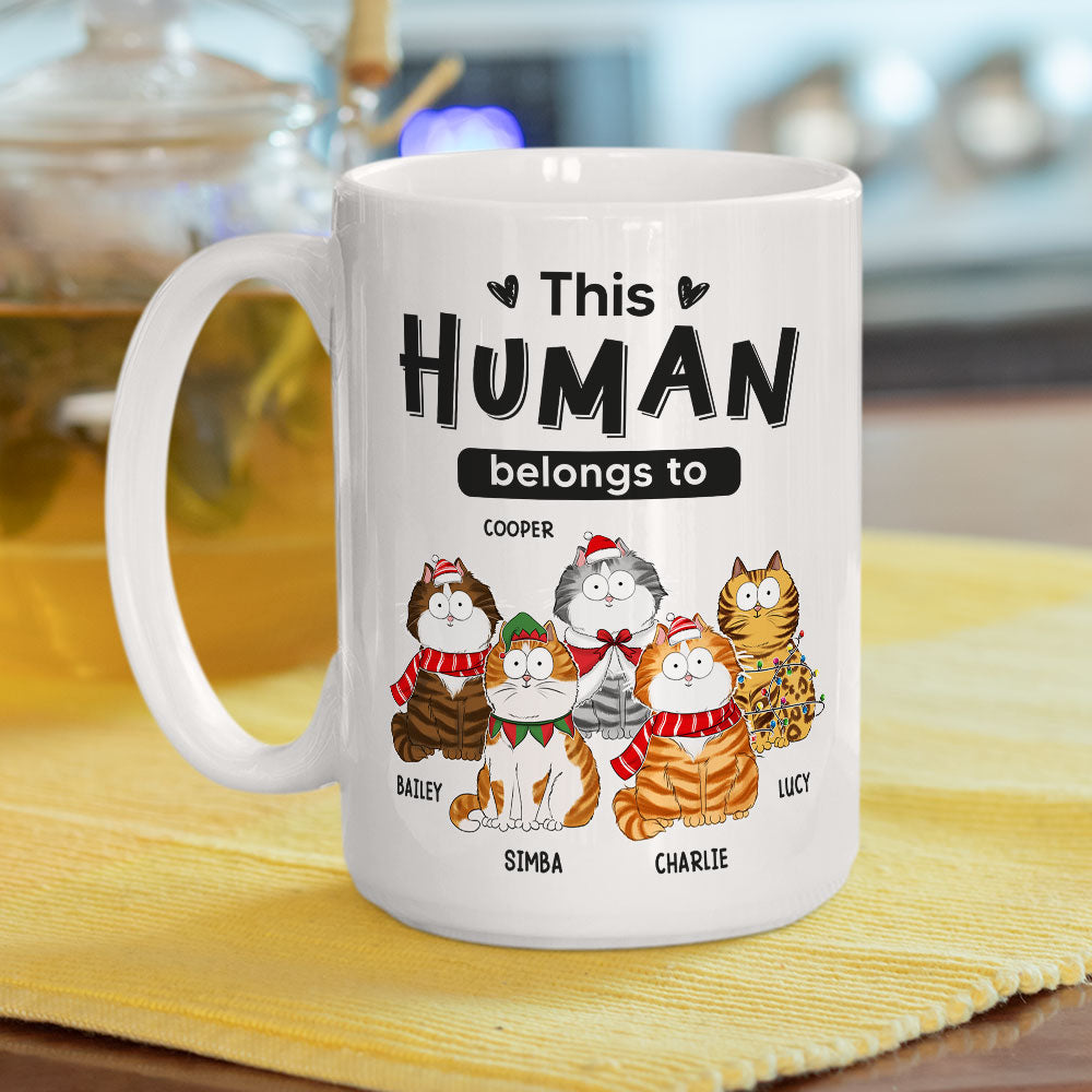 Belongs To Cats Christmas - Customizable Personalized Coffee Mug for Pet Lovers