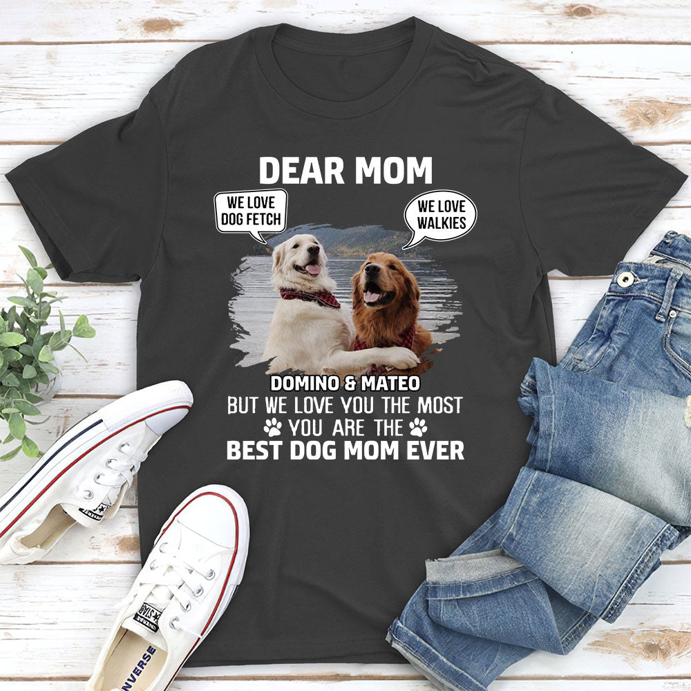 We Love You Most Dad - Personalized Custom Unisex Cotton Blend T-shirt for Pet Lovers