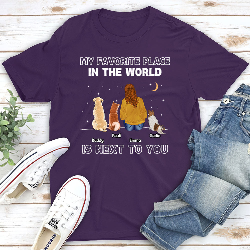 My Favorite Place - Personalized Custom Unisex Heavy Cotton T-shirt for Pet Lovers