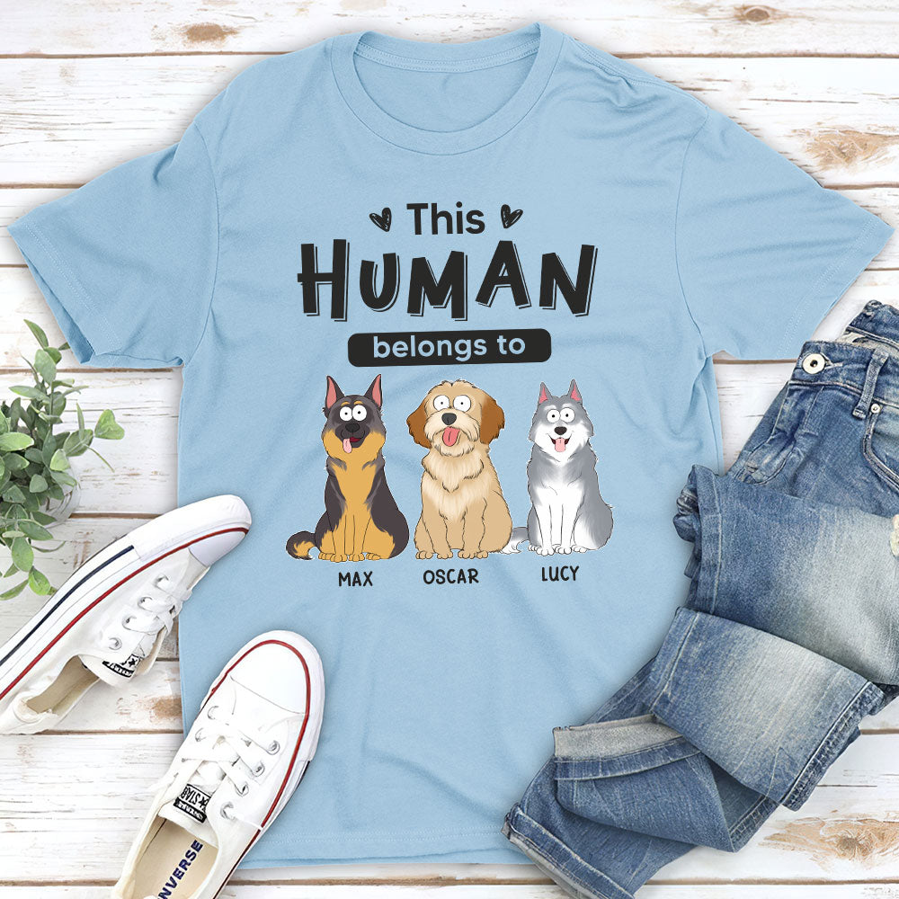 Belongs To Dogs - Personalized Custom Unisex 5.3 oz T-shirt for Pet Lovers