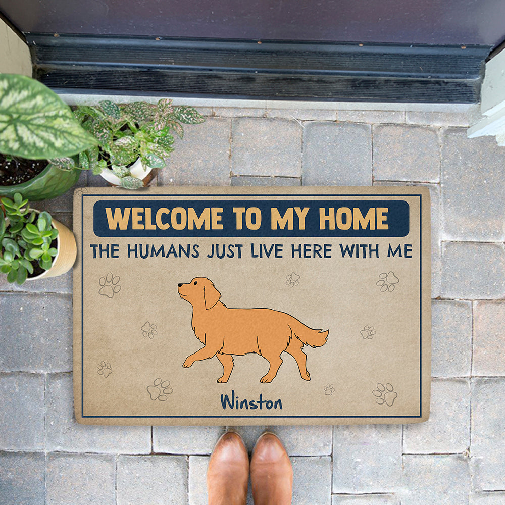 Welcome To Dog House - Personalized Custom Doormat with Your Dog's Picture in 24' x 16' and 30' x 18' Sizes