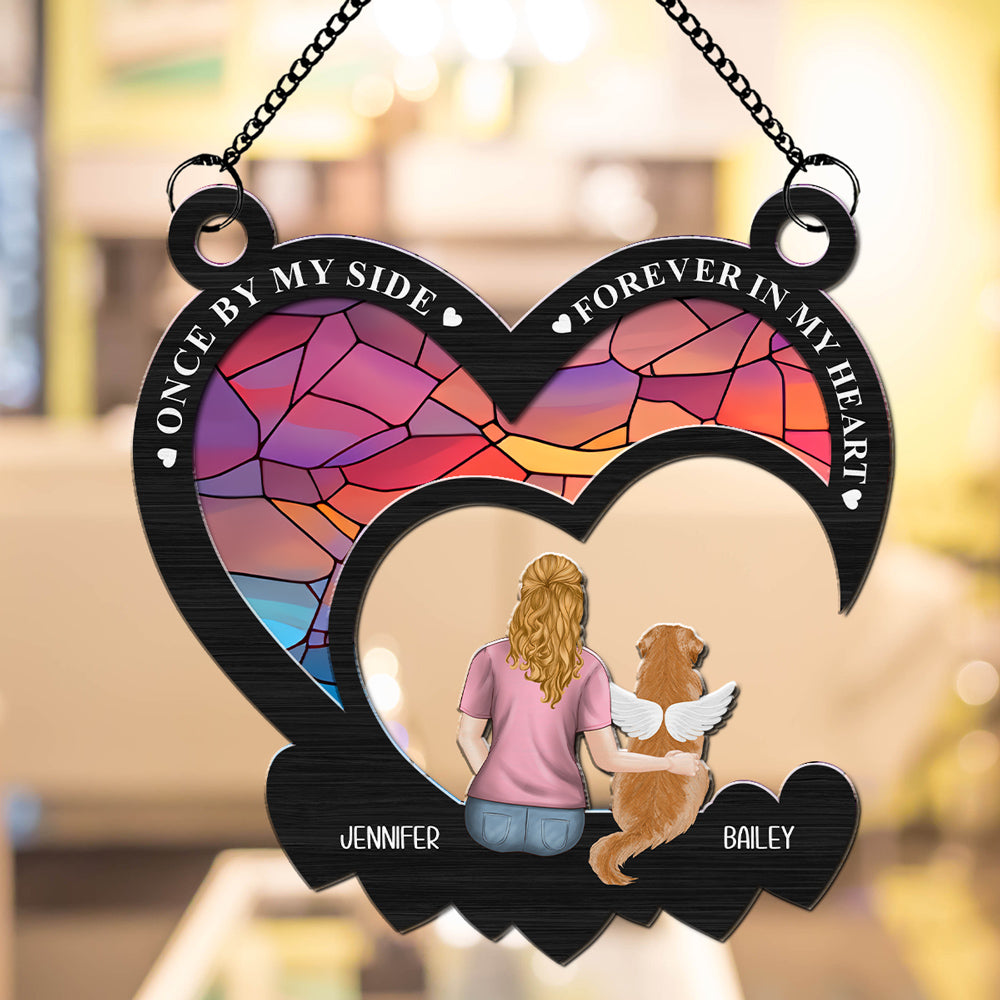 Once By My Side - Personalized Custom Acrylic Plexiglass Suncatcher in 6-inch and 8-inch Sizes