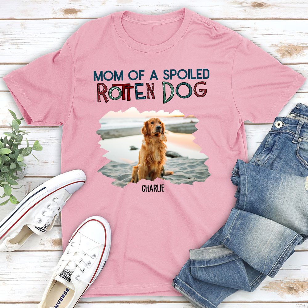 Dad Of A Spoiled Rotten Dog - Personalized Custom Unisex 5.3 oz T-shirt