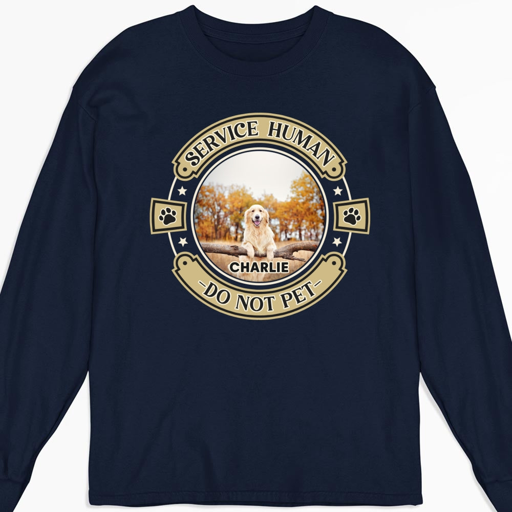 Unique Personalized Custom Long Sleeve Human-Dog Photo T-Shirt - Ideal Gift for Pet Lovers