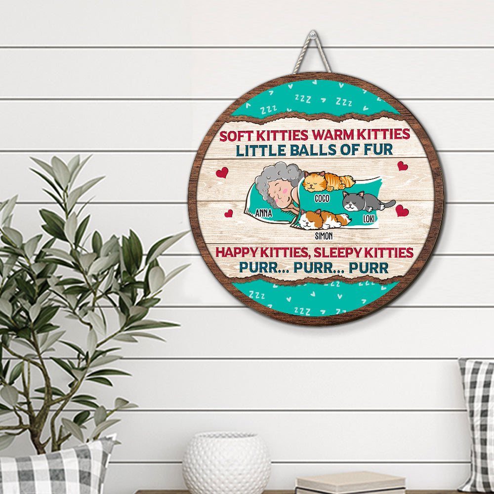 Soft Kitty - Unique Personalized Custom Wood Sign for Home Decor in Various Sizes