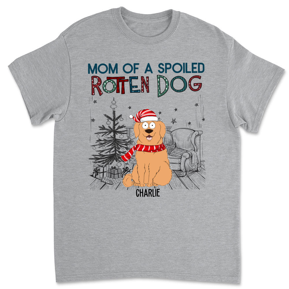 Dad Of A Spoiled Rotten Dog - Personalized Custom Unisex 5.3 oz T-shirt