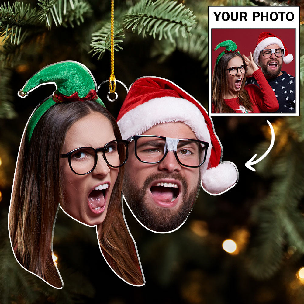 Funny Face Christmas - Personalized Custom 4' Diameter and 0.2' Thickness Acrylic Ornament